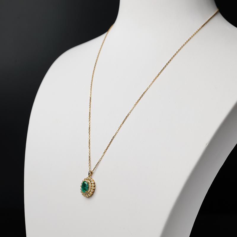 天然鲜绿祖母绿项链-红掌柜