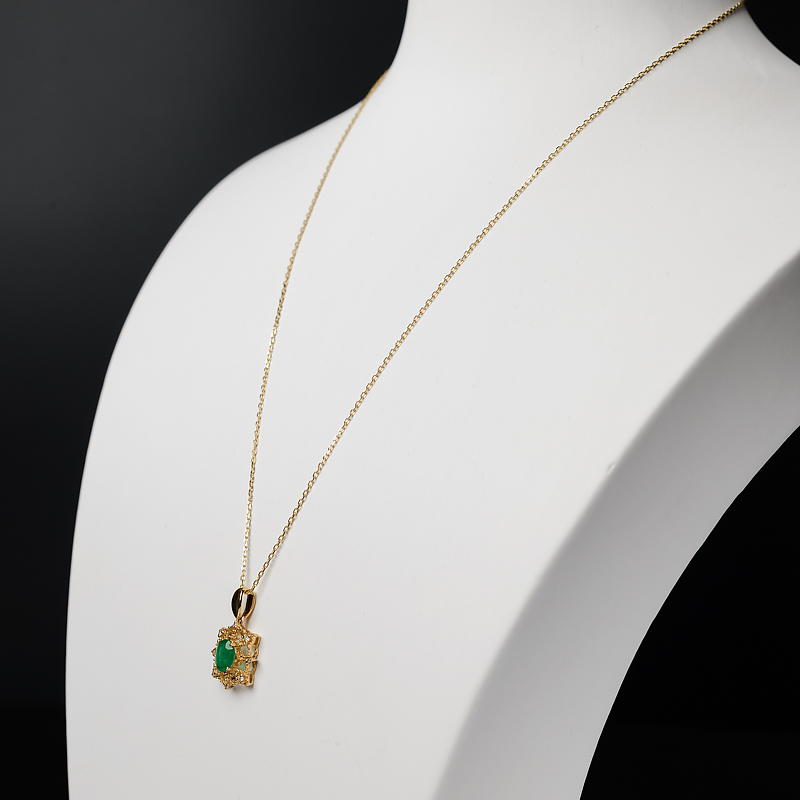 天然鲜绿祖母绿项链-红掌柜