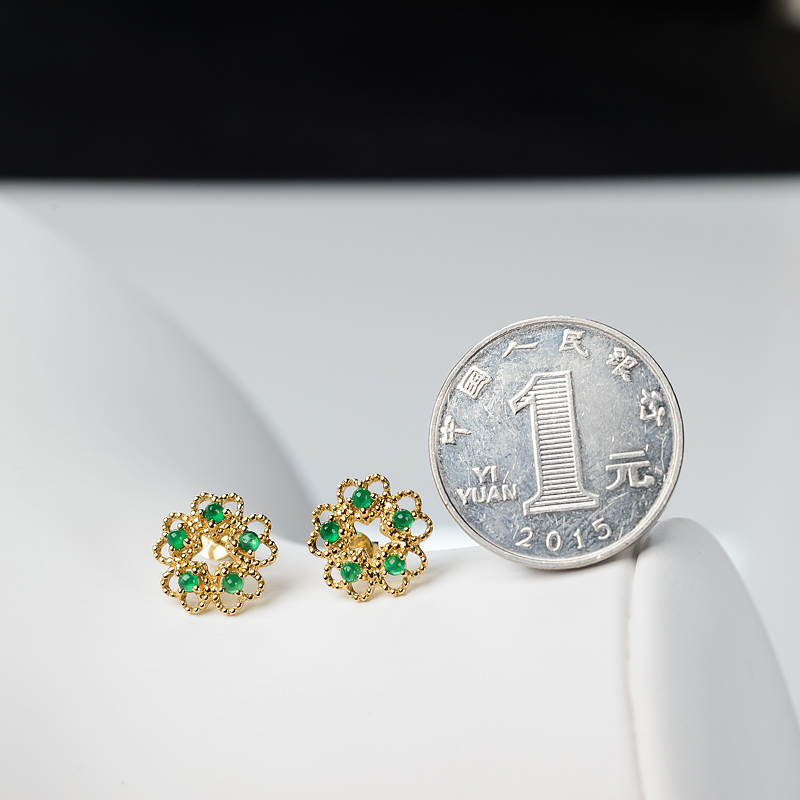 祖母绿耳钉-红掌柜