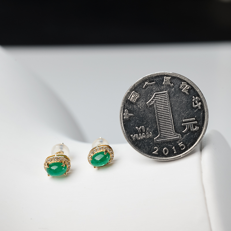 祖母绿耳钉-红掌柜