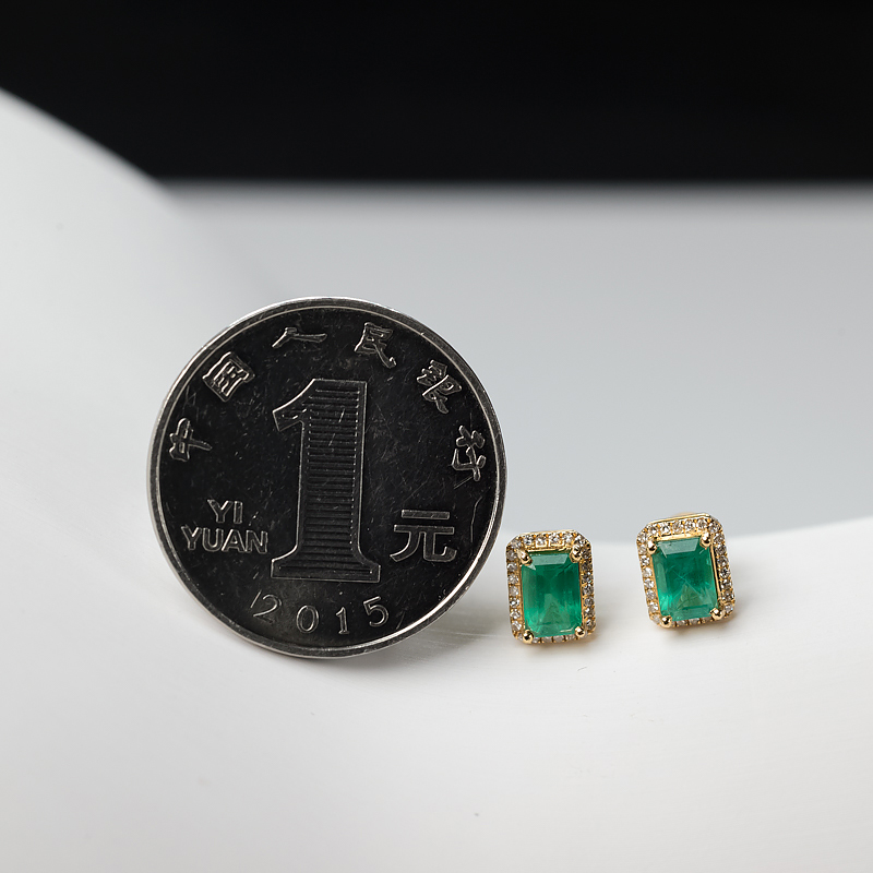 祖母绿耳钉-红掌柜