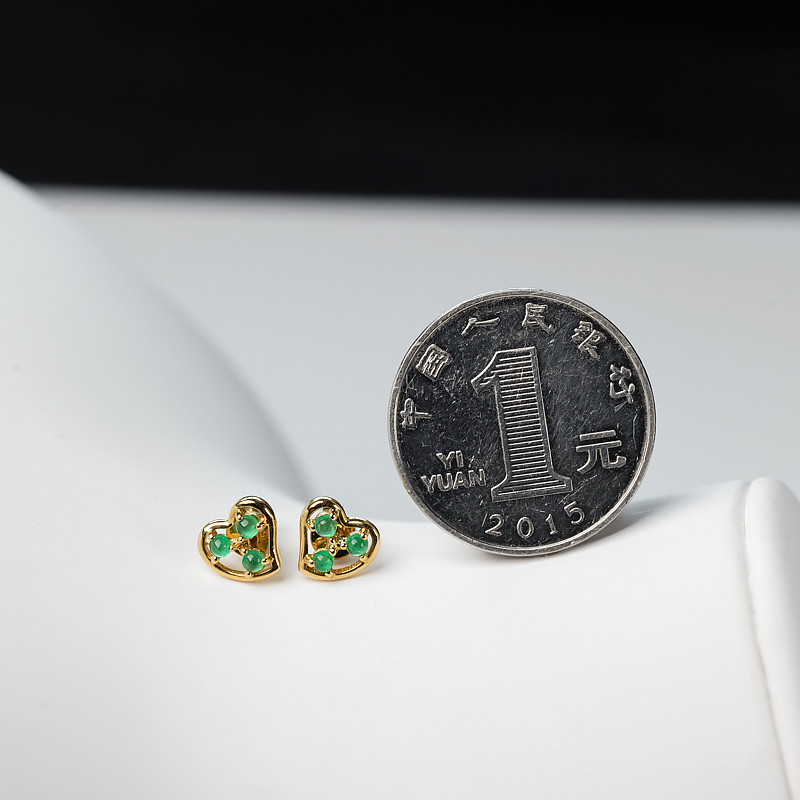 祖母绿耳钉-红掌柜