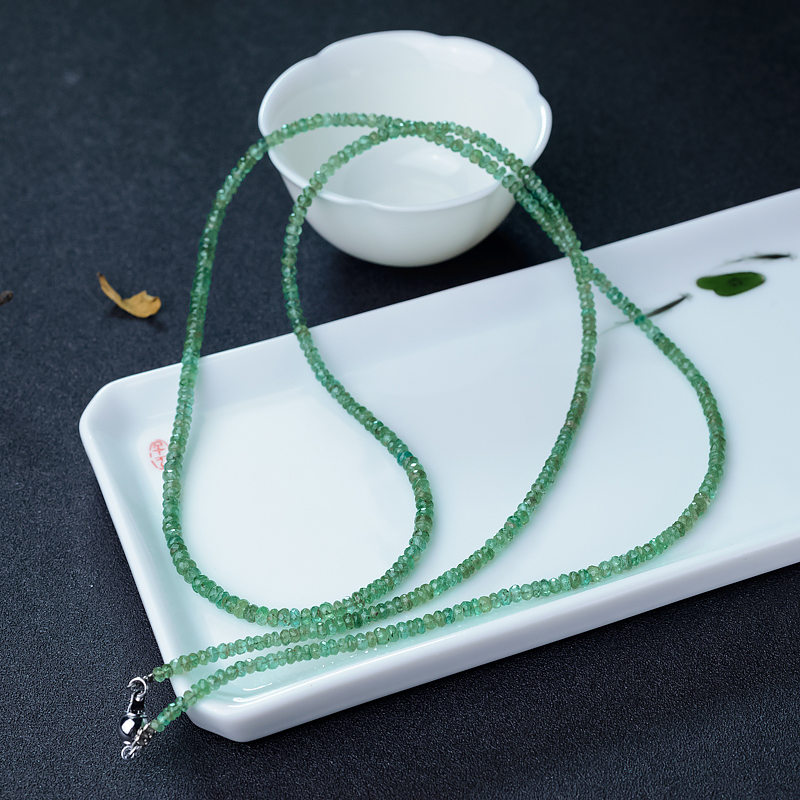 天然深绿祖母绿项链-红掌柜