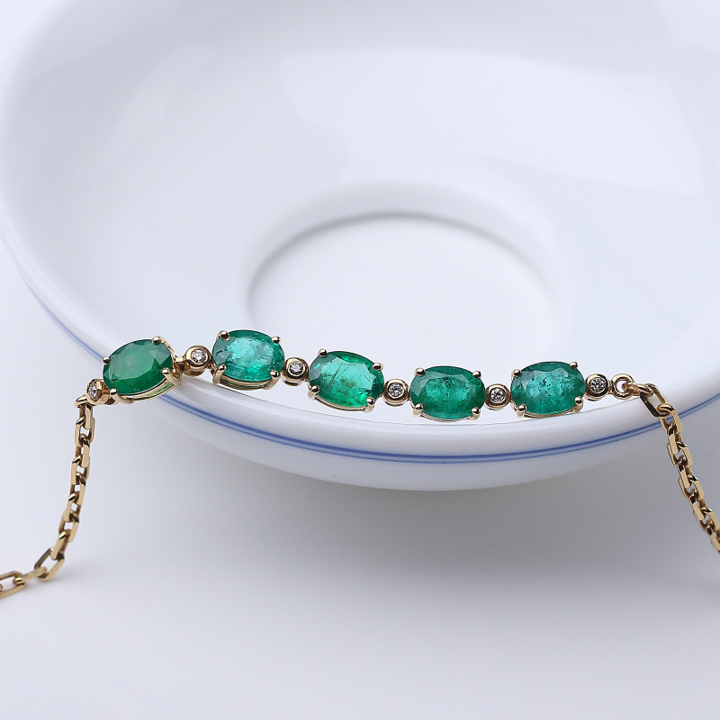 鲜绿祖母绿手链-红掌柜