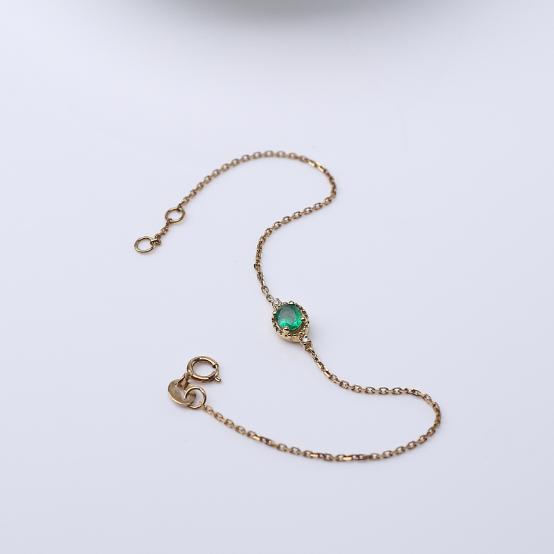 赞比亚天然鲜绿祖母绿手链-红掌柜