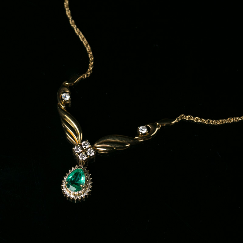 天然祖母绿锁骨链-红掌柜