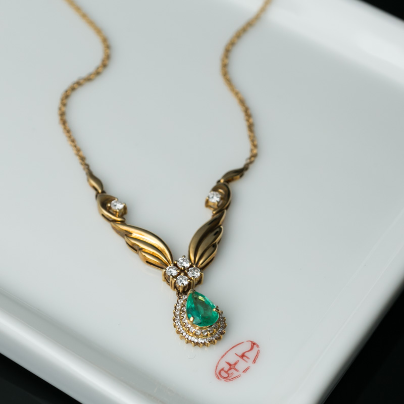 亮绿祖母绿锁骨链-红掌柜