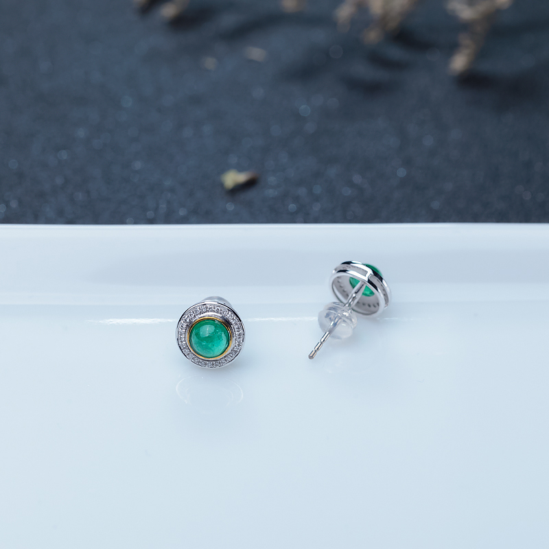 赞比亚祖母绿耳钉-红掌柜