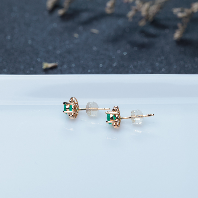 赞比亚祖母绿耳钉-红掌柜