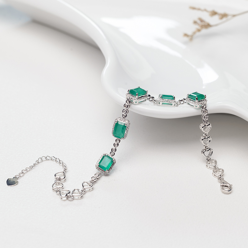 18K蓝绿祖母绿手链-红掌柜