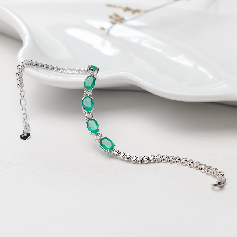 蓝绿祖母绿手链-红掌柜