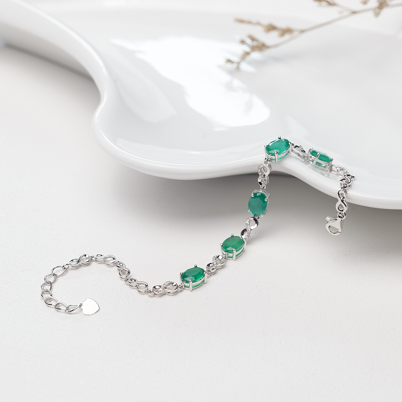 18K蓝绿祖母绿手链-红掌柜