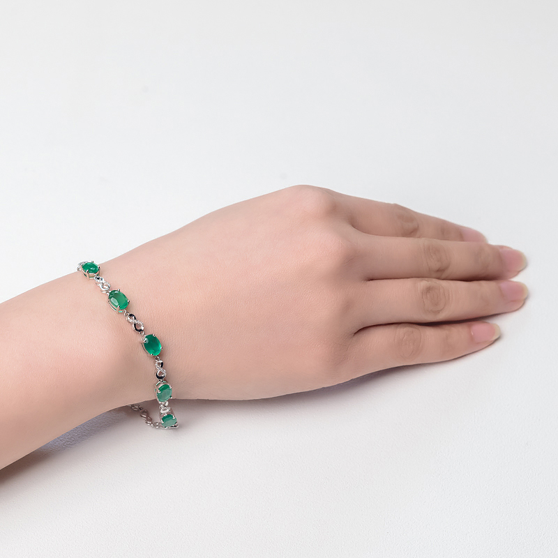 蓝绿祖母绿手链-红掌柜