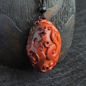 仿古龙凤牌吊坠