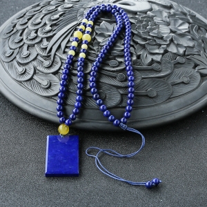 青金无事牌项链