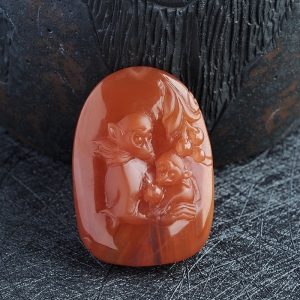 南红生肖猴吊坠