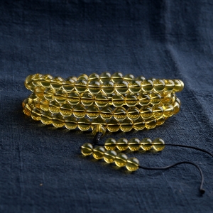 蓝珀108颗佛珠手串