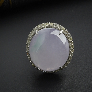 18K金冰糯种飘翠翡翠戒指