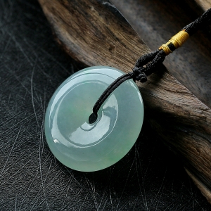 糯冰种飘翠花翡翠平安扣