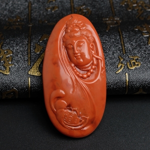 柿子红南红观音吊坠