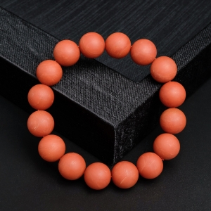 保山满肉柿子红南红手串