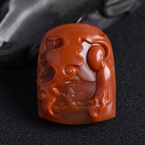 柿子红南红悟道吊坠