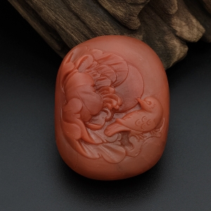 柿子红南红花开富贵吊坠