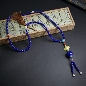 青金石108颗圆珠项链