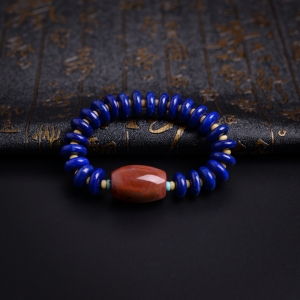 青金石药片南红顶珠手串