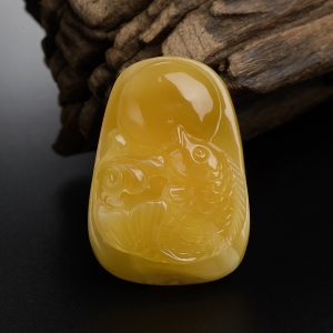 满蜜鸡油黄蜜蜡金玉满堂吊坠