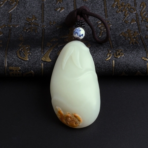 和田玉富贵竹吊坠