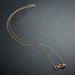 18K金碧玺锁骨链