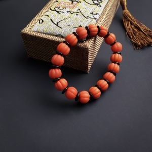 保山南红南瓜珠手链