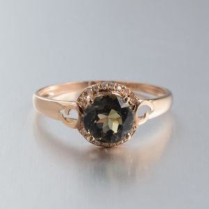 18K金镶钻绿碧玺戒指