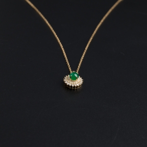 18K金镶嵌祖母绿项链