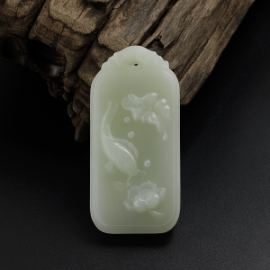 和田玉金鱼吊坠