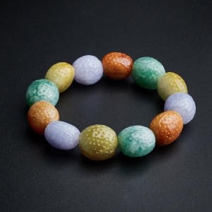 糯种福禄寿翡翠手串