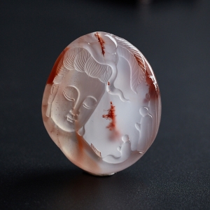 川料冰飘南红观音吊坠