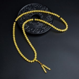 6.5mm鸡油黄蜜蜡手串