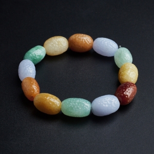 糯种福禄寿翡翠手串