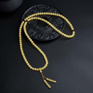 6.5mm鸡油黄蜜蜡手串