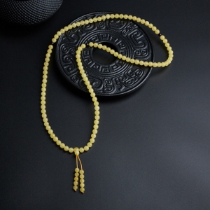 6mm鸡油黄蜜蜡手串