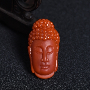 柿子红南红佛祖吊坠