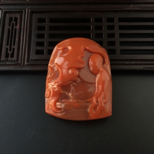 柿子红南红悟道吊坠