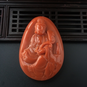 柿子红南红观音吊坠