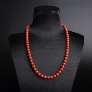 7mm沙丁红珊瑚项链