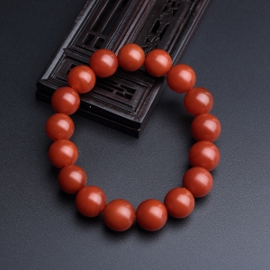 11mm柿子红保山南红手串