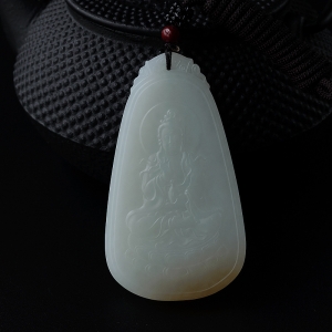 和田玉观音吊坠