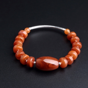 联合料玫瑰红南红隔片珠手串