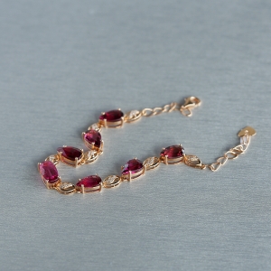 18K金镶钻碧玺手链